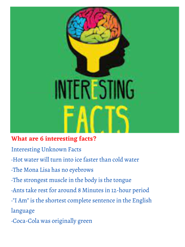 Interesting Unknown Facts