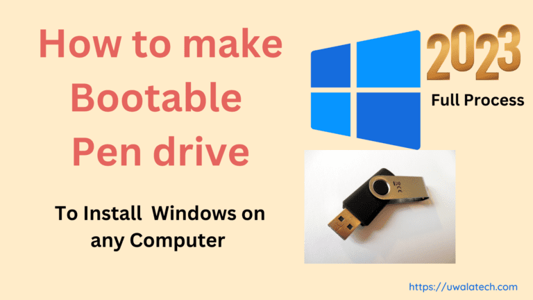 How to make Bootable Pen drive